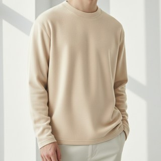 디커스텀 남녀공용 보온 벨벳 라운드 기모 티셔츠