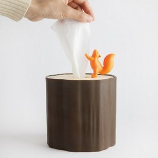 퀄리 다람쥐 두루마리 휴지케이스, 브라운, 1개