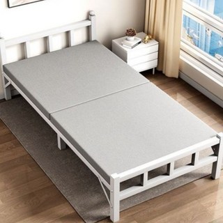 데이나 접이식 철제 침대 휴대용 캠핑 사무실 무설치, 화이트