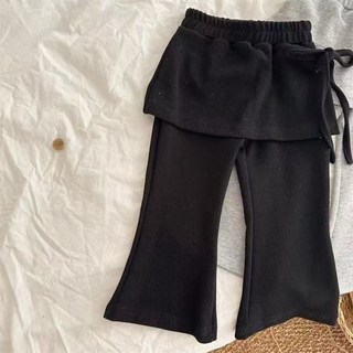 여누키즈 여아용 끈치마 나팔바지 100~130 키즈 주니어 면스판 봄가을 팬츠