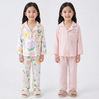 지디오 키즈 파자마 2종 1세트 남아 여아 도톰한 간절기 겨울 상하의 잠옷 투피스 홈웨어