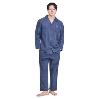 홈이 트라이 남성용 도톰한 순면 기모 파자마