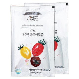 [먹거리공간 직영몰]대추방울토마토즙 30포 50포 HACCP인증 로열과 100%, 110ml, 120개