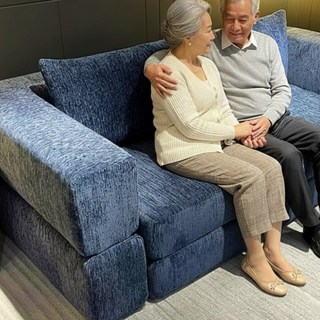 소플릭스 레트로 진공 압축 소파 베드 모듈형 빈티지 쇼파 침대 공간활용 리클라이너 패브릭, 블루