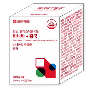 일양약품 혈당 콜레스테롤 건강 바나바 + 홍국 콜레스테롤 낮추는 고지혈증 식후혈당상승억제 당케어, 1개, 60정