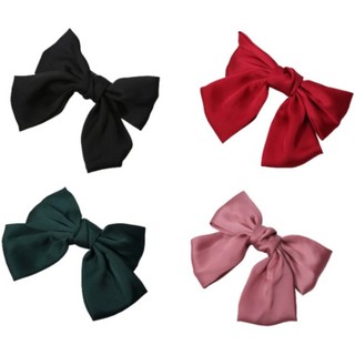 1+1+1+1 왕리본 고급 실크 새틴 머리핀 리본자동핀 4종세트