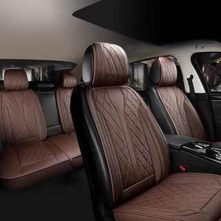 전차종 고급형 자동차 가죽시트 풀세트 차량방석, 1세트, 전좌석풀세트(커피)