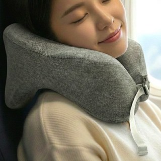 포드란 바른자세 메모리폼 기내용 여행용 목베개, 그레이