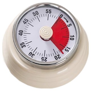 이지유 레트로 기계식 쿠킹 타이머 수동 자석 주방타이머 스톱워치, 1개, 아이보리