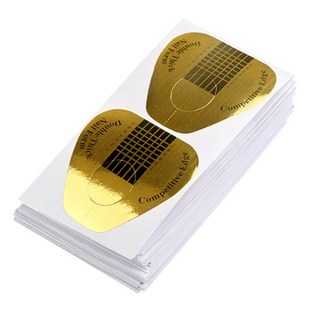 아크릴 폼 네일연장용 폼지 국가고시 연습용, 1개, 금색(100개입)