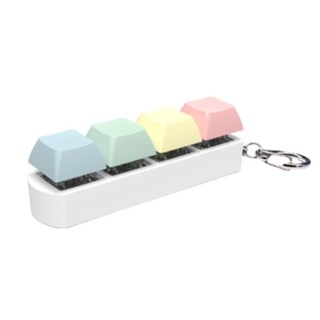 더에일 LED 키보드 키캡 열쇠고리 스트레스 해소 키홀더, 레인보우