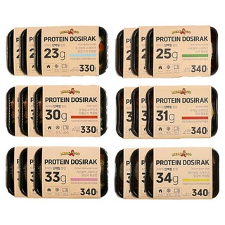 [밀투고] 냉동 단백질도시락 볶음밥 대용량 양많은 고단백 벌크업 다이어트 맛있는 간편 직장인 헬스 식단 닭가슴살 부채살 돈등심, 18개, 340g