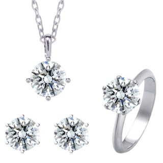 [남주정품/GRA인증/엑설런트컷팅] 모이사나이트 다이아 베이직라인 귀걸이 목걸이 반지 풀세트