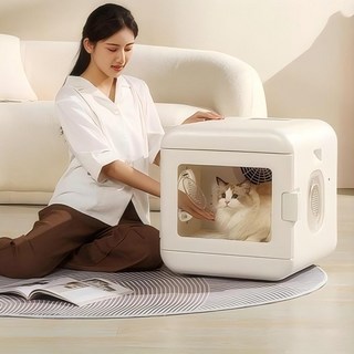 스마트 펫드라이룸 음이온 UV 저소음 유리창 가정용 강아지 고양이 드라이기 한국형 플러그 애견 강아지 펫 드라이룸 반려동물 고양이 털 건조기 한국형 반려동물 드라이, 화이트