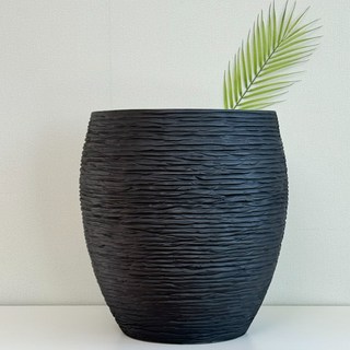 (사이즈가 큽니다. 잘 확인 부탁드려요)(인조대리석(마블)화분)럭키가든 경량 마블화분 대형 무늬항아리 36.5 x 45, 블랙, 1개