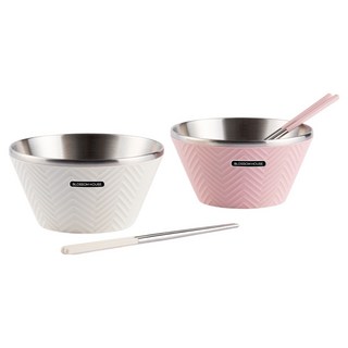 블라썸 스텐 라면 냉면 비빔밥 우동 그릇 면기 포케볼 4P 세트(+젓가락 포함), 1개