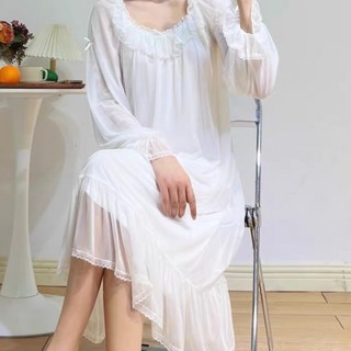 [오늘도 더그레이]공주 잠옷 레이스 프릴 홈웨어 원피스 홈드레스 브라이덜 샤워 베이비샤워