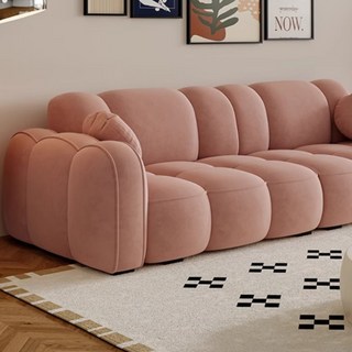 듀소파 조약돌 디자인 접이식 소파 겸용 침대 모듈 베드 리클라이너 매트리스, 스모키 핑크