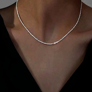 FANSYLI 은목걸이 기본 레이어드 얇은 은 도금 목걸이 행운 재물운 은체인 실버목걸이 초커목걸이 여자친구생일선물 0326JLL034