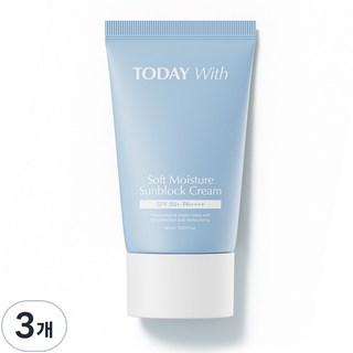 투데이위드 소프트 모이스쳐 무기자차 수분선크림 SPF+ PA++++, 3개, 60ml