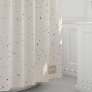 프리미엄 패브릭 방수 샤워 커튼 + 스텐 커튼 링 12p, 1개, 모던 테라조