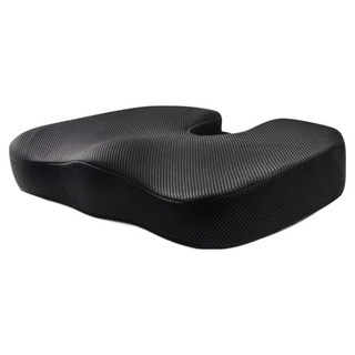 설렘 꼬리뼈 자세교정 메모리폼 치질 방석, 블랙