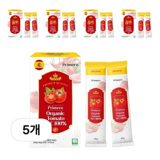 프리메로 유기농 토마토 NFC 100% 스페인 토마토즙 스틱, 5박스, 400ml