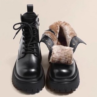 ZAJA 여성 기모 앵글 부츠 7cm 겨울 방한부츠