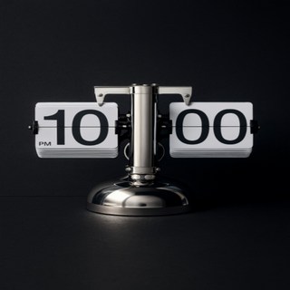 더홀릭 넘어가는 시계 클래식 플립시계 탁상용시계 개업 집들이 선물시계, 화이트