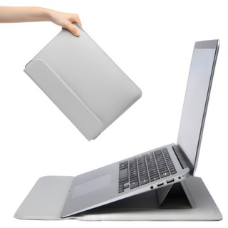 영원한 슬림 방열 거치대 노트북 파우치, 애쉬그레이