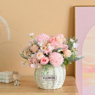 JH 조화 장미 꽃다발 조합꽃, 핑크, 1개