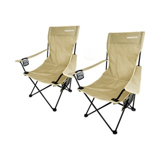 마운티아 롱 릴렉스 캠핑체어 1+1세트/감성 캠핑의자, 베이지, 2개