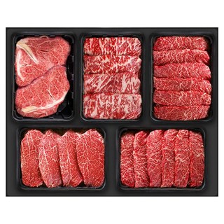 횡성한우 5구 [쿠가] 구이선물세트[등심500g 1팩+안심or채끝500g 2팩+특수부위 500g2팩]총2.5kg, 1개