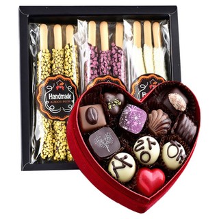 수제 과자 쿠키 고급 수제 초콜릿 선물, 260g, 1세트, 크런치 수제과자 +  사랑해 하트초콜릿