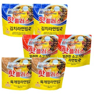 핫플러스 발열도시락 전투식량 라면밥 6개세트 408호/ 언제 어디서나 찬물만 부어 뜨겁게 먹는 한끼든든 라면밥, 1세트, 600g