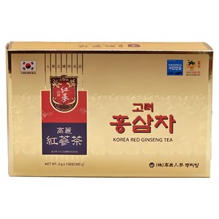 코리아인삼 국내산 100% 고려홍삼차 인삼차, 1개, 50개입, 3g