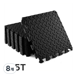 런닝머신 홈트 층간 소음 방지 매트 25T 홈짐 요가 강아지 바닥 미끄럼방지, 블랙, 8개