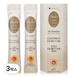바이퀸 올렌조 코코넛 C8 100% MCT 엠씨티 오일, 3박스, 140ml