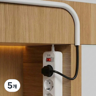 무난생활 휘어지는 전선몰딩 쫄대 2M, 5개, 화이트