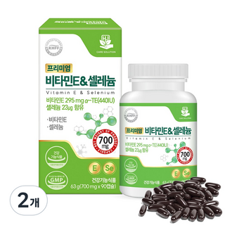 프리미엄 비타민E 셀레늄 항산화 셀레늄영양제 면역기능 토코페롤, 90회분, 2개