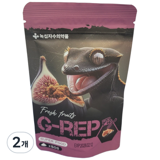 녹십자 지렙 G-REP 무화과맛 슈퍼푸드 게코 사료 사은품증정, 2개, 50g
