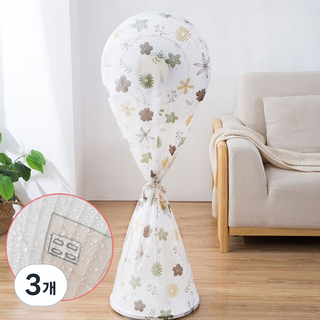 선풍기 보관 커버 4종 덮개 망 먼지망 커버망, 플라워, 3개