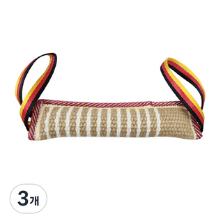 멍글로우 강아지 터그놀이 황마소재 중대형견 이갈이 스트레스해소, 3개, 사선레드