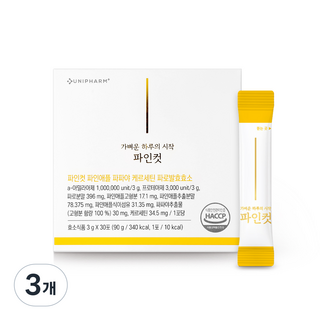 파인컷 100만역가 파로발효효소 브로멜라인 파파인 퀘르세틴, 3개, 90g