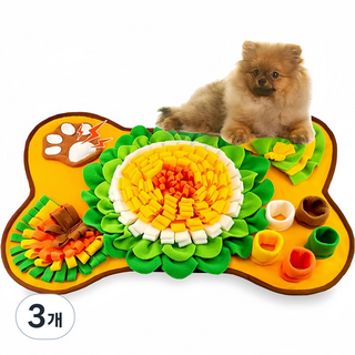 융풍 강아지 노즈워크 장난감 강아지 노즈워크 간식놀이 매트, 3개
