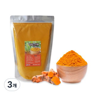 해남농수산 강황가루 분말 강황, 500g, 3개