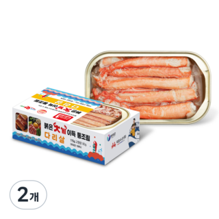 쿨애비 붉은대게이득 통조림 다리살, 115g, 2개