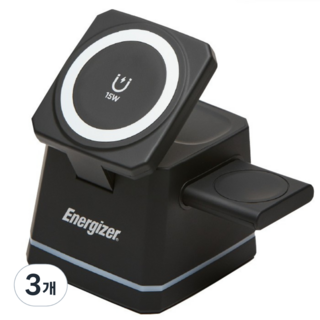에너자이저 3in1 무선충전기 고속충전기 맥세이프 충전기, 3개, 블랙