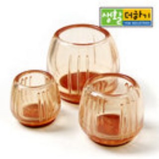 투명 의자캡 의자발 커버 소음방지 캡 커버 의자다리커버, 사각 투명브라운, 1개