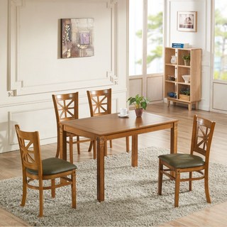 리베 4인용 원목식탁 세트 식탁세트 4인용 식탁 4인식탁, 엔틱